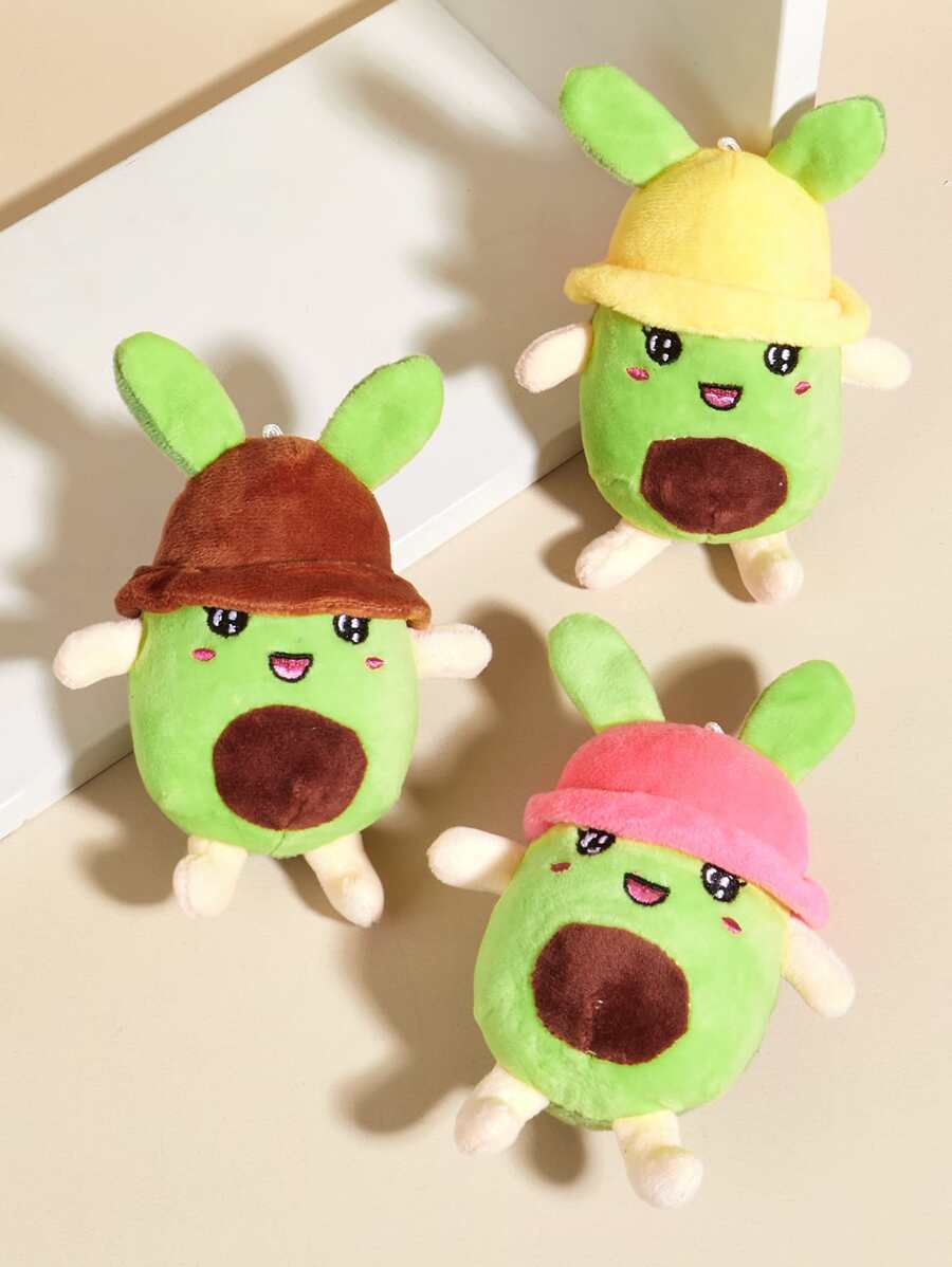1pc Cartoon Avocado Design Pet Plush Toy - Multicolor - View 1