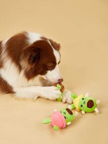 1pc Cartoon Avocado Design Pet Plush Toy - Multicolor - View 2