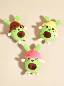 1pc Cartoon Avocado Design Pet Plush Toy - Multicolor - View 4