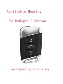Car Key Case Compatible With Volkswagen Arteon - Black - View 3