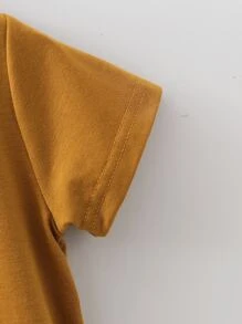 SHEIN Young Boy Solid Short Sleeve Tee - Brown - View 4