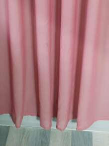 荷葉邊裝飾單片透視窗簾 - 粉色 - 查看 4