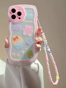 粉色Gucadi單鏡頭花形掛繩，適用於蘋果手機殼，支援iPhone 11，iPhone 13，iPhone 14 Pro Max - 彩色 - 查看 5
