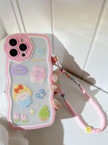粉色Gucadi單鏡頭花形掛繩，適用於蘋果手機殼，支援iPhone 11，iPhone 13，iPhone 14 Pro Max - 彩色 - 查看 8