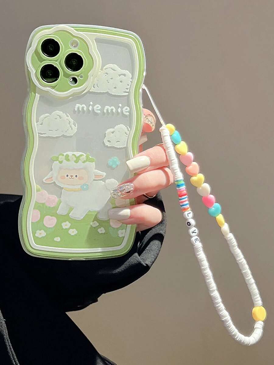 Funda para móvil de oveja de dibujos animados con tira cuenta - Multicolor - Ver 1