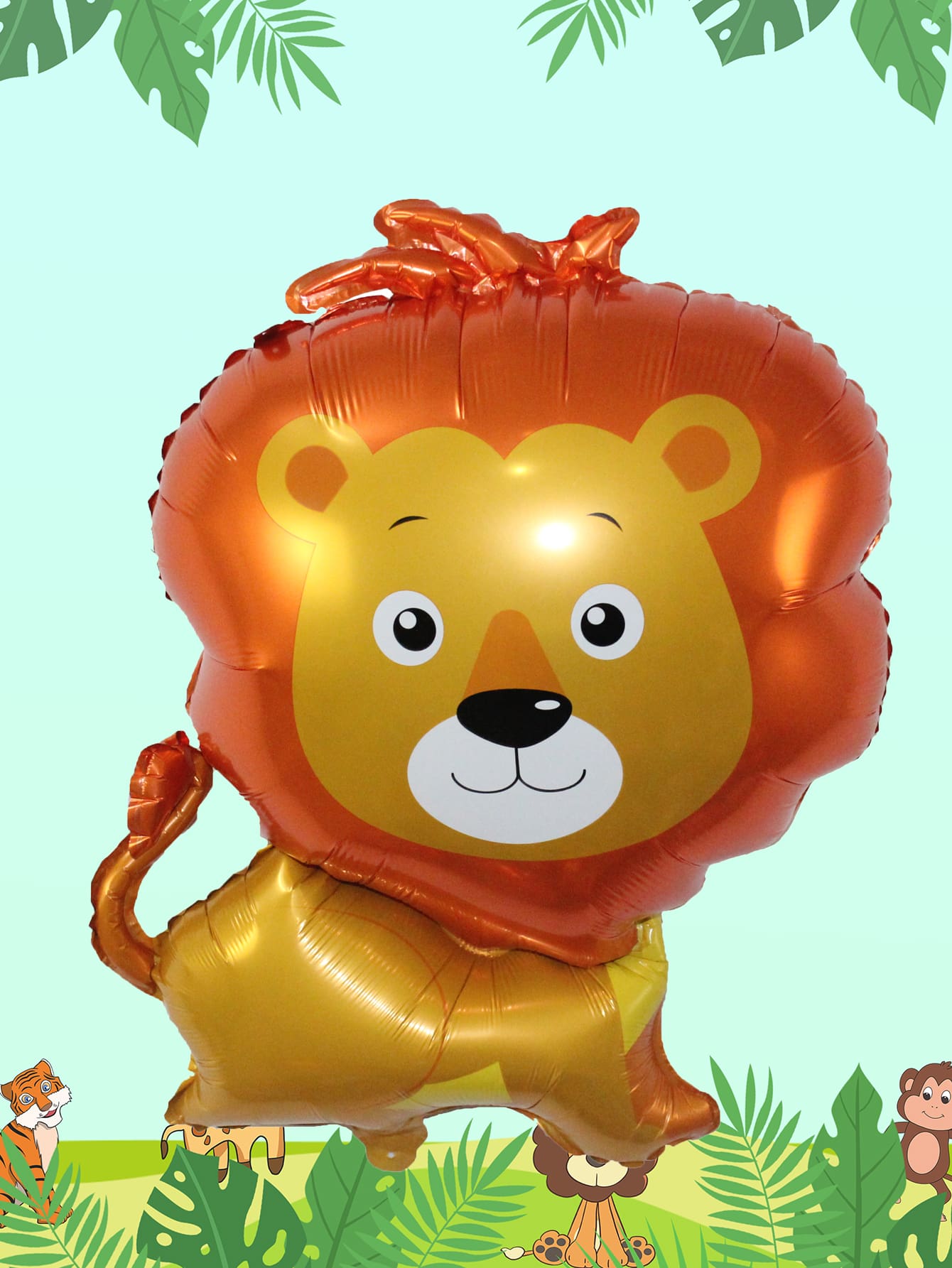 1pc Lion Design Balloon, Cartoon Cute Decorative Balloon For Birthday Party - Multicolor - View 1