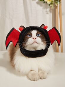 蝙蝠設計寵物頭飾 - 黑色 - 查看 1
