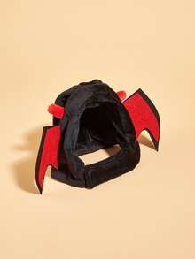 蝙蝠設計寵物頭飾 - 黑色 - 查看 3