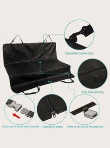 1 pieza Almohadilla unicolor de mascota con vehículo asiento - Negro - Ver 5