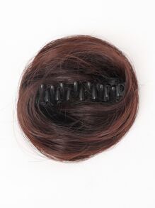 Claw Clip Synthetic Hair Bun - Dark Brown - View 1