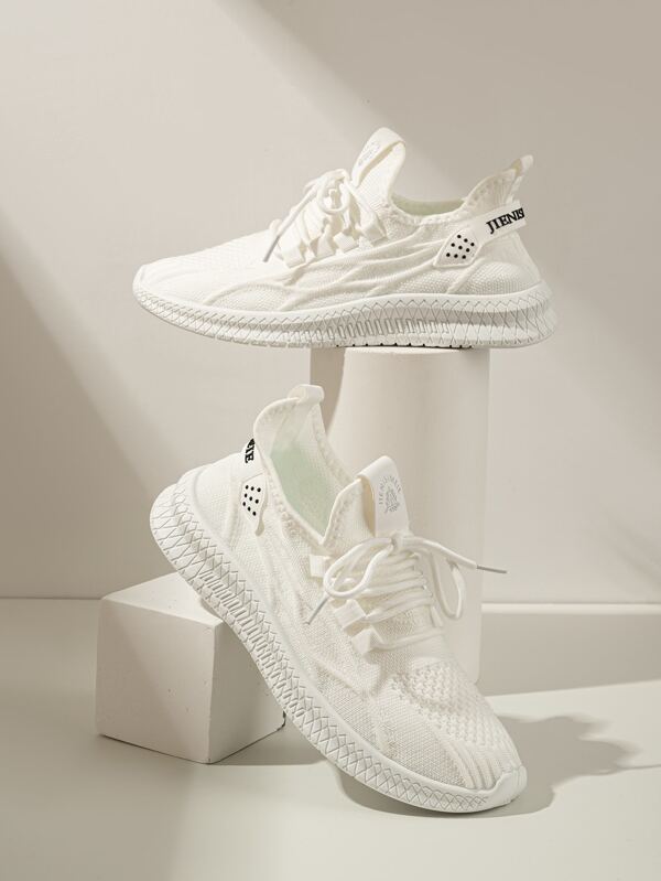 Women Breathable Lace-Up Front Running Shoes, Sporty Outdoor Sneakers