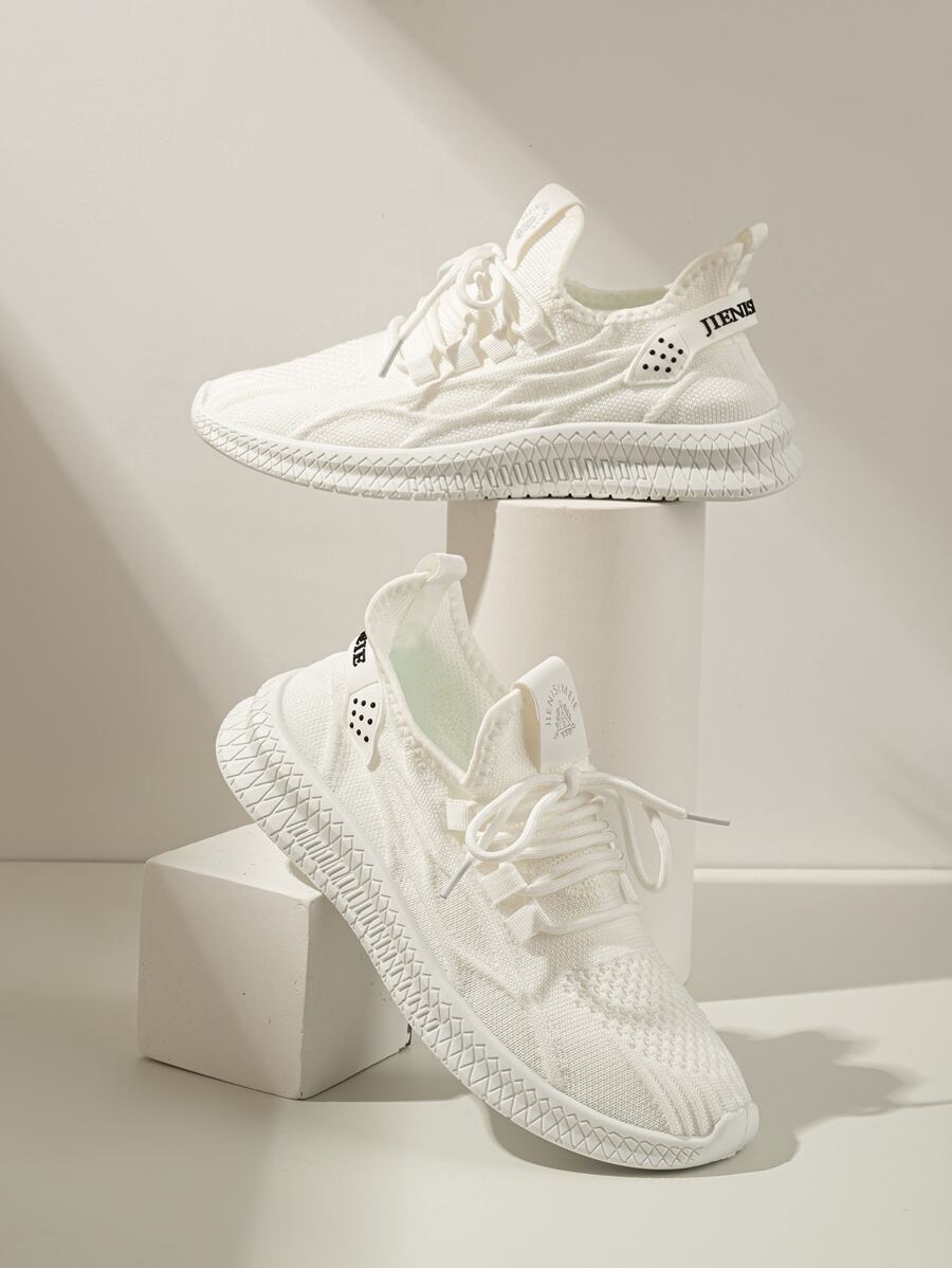 Women Breathable Lace-Up Front Running Shoes, Sporty Outdoor Sneakers