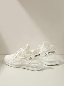 Women Breathable Lace-Up Front Running Shoes, Sporty Outdoor Sneakers