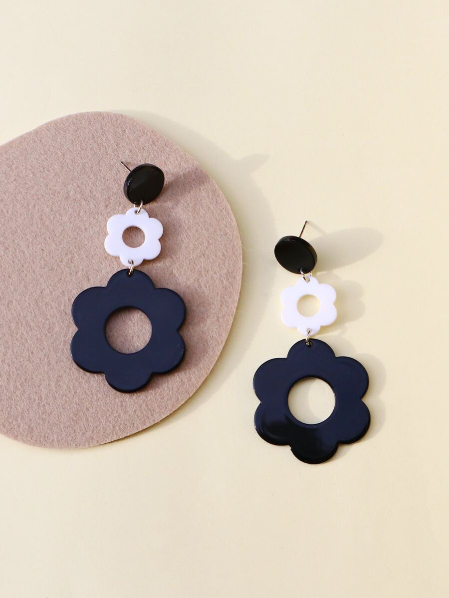 花耳墜 - 黑與白 - 查看 1