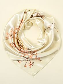 1pc Printed Satin Bandana/headband For Women (90cm) - Beige - View 2
