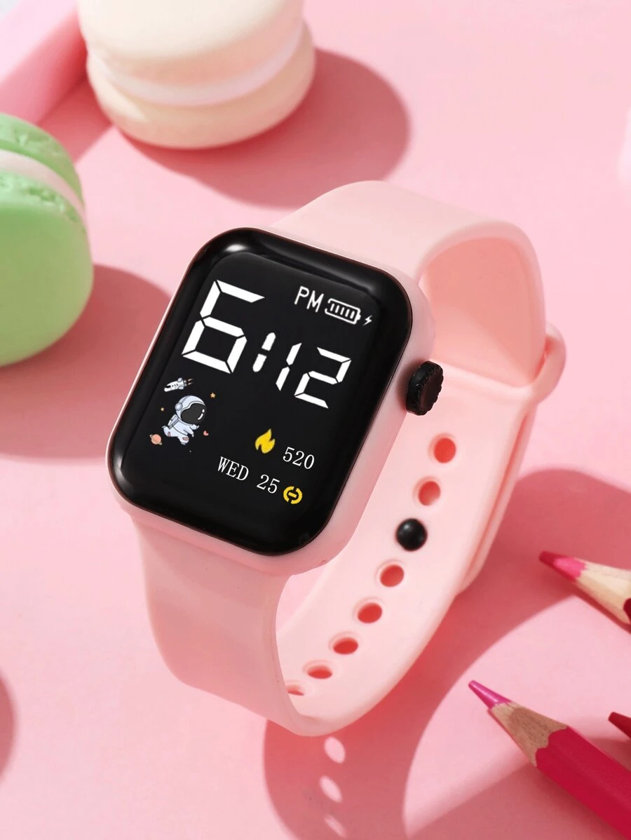 Water Resistant Astronaut Pattern Square Electronic Watch