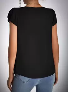 SHEIN Tall 花瓣袖拼接細節襯衫