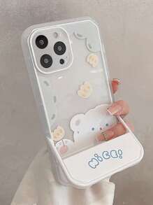 oso de dibujos animados Funda de celular transparente con invisible escritorio Soporte - Multicolor - Ver 2