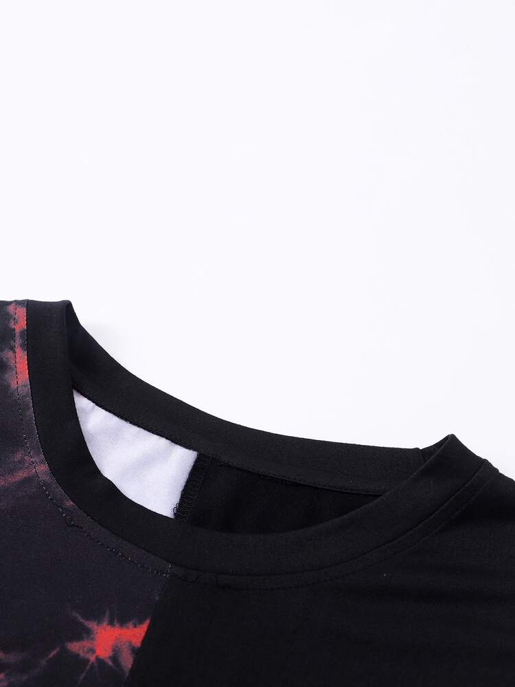 Manfinity Hombres Top tank de tie dye con estampado de expresión - Multicolor - Añade 3