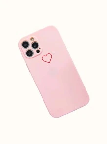 Heart Print Phone Case - Pink - View 3