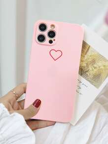 Heart Print Phone Case - Pink - View 2