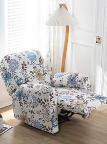 1pc Flower Pattern Recliner Slipcover, Vintage Polyester Recliner Stretchy Sofa Slipcover For Home - Multicolor - View 1