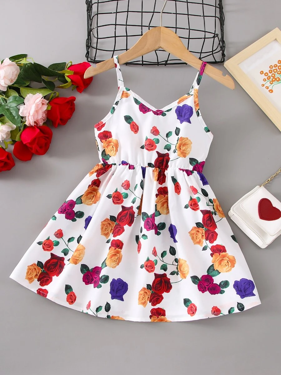 SHEIN Đầm bé gái Hoa Tất cả trên in Boho - Nhiều màu - Xem 1