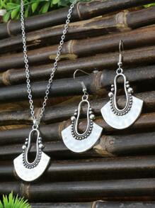 3入組幾何裝飾首飾套裝