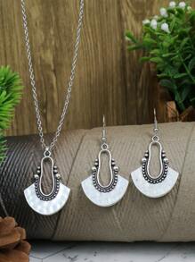 3入組幾何裝飾首飾套裝