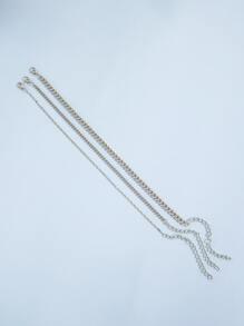 3 cái vòng chân rắn tối giản - Bạc - Xem 2