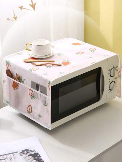 1 st fruktmönster mikrovågsugnsskydd, modernt dammskydd för mikrovågsugn, för hem för skola, kontor, hushåll, resor, väska, arrangör, förvaring, tillbaka till skolans material