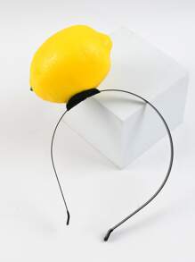 檸檬裝飾立體髮箍 - 黃色 - 查看 1
