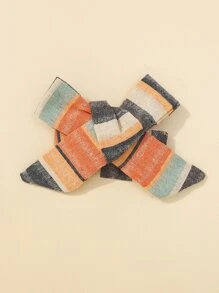 Baby Girl Striped Ruffle Trim Button Bow Front Romper With Headband - Multicolor - View 6