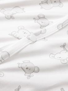 Baby Boy 3pcs Cartoon Graphic Striped Button Front Jumpsuit - Multicolor - View 4