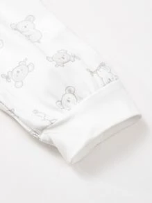 Baby Boy 3pcs Cartoon Graphic Striped Button Front Jumpsuit - Multicolor - View 6