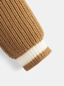 Girls V Neck Cricket Jumper - Ginger - View 4