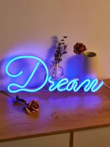 1 pieza en forma de letra neón moderno PVC Letrero de neón LED para casa Decoración - Azul - Ver 1