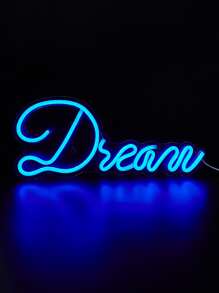 1 pieza en forma de letra neón moderno PVC Letrero de neón LED para casa Decoración - Azul - Ver 2