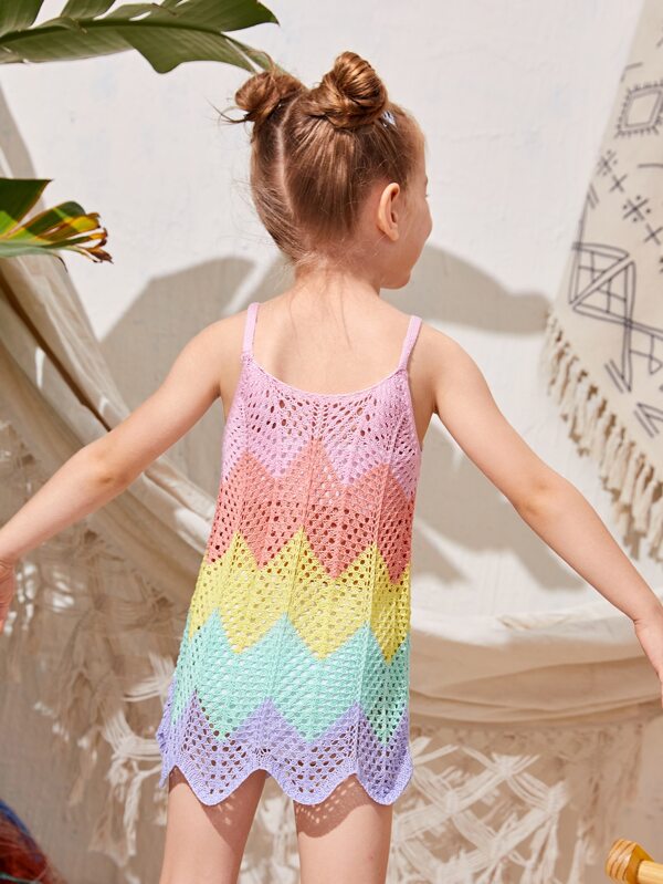 Toddler Girls Chevron Pattern Cami Cover Up SHEIN USA