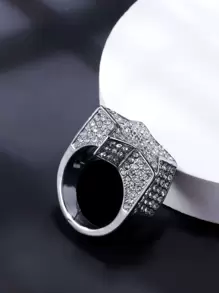 1 Peça Hip Hop Para Mulheres Homens Decoração De Estrela De Strass Anel Perfeito Jóias Presente Para Festa Cobre Jóias Para Festa
