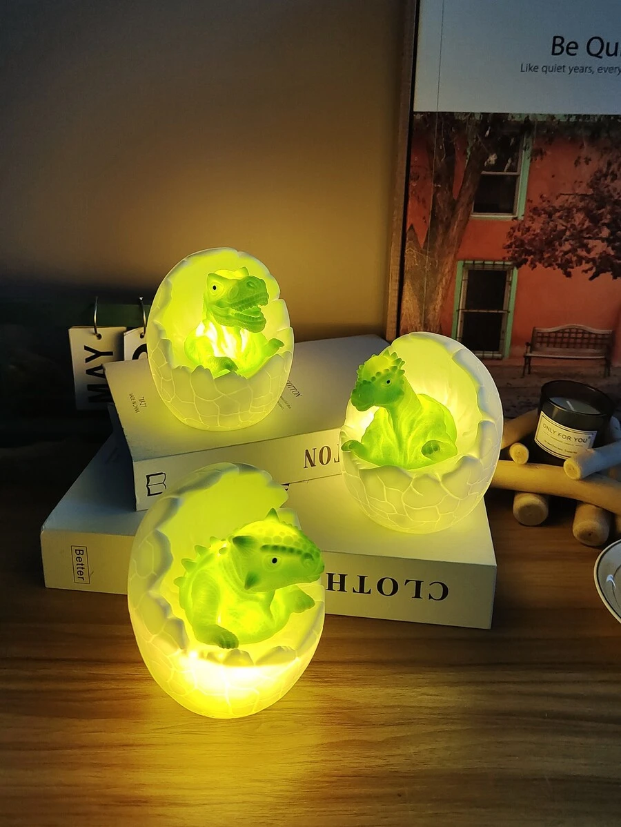 1pc Dinosaur Egg Shaped Night Light - Yellow - View 1