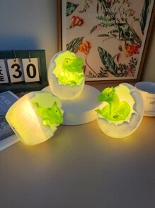 1pc Dinosaur Egg Shaped Night Light - Yellow - View 2