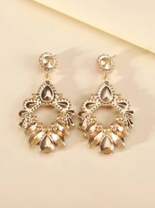 1pair Geometric Shape Colored Glass Earrings