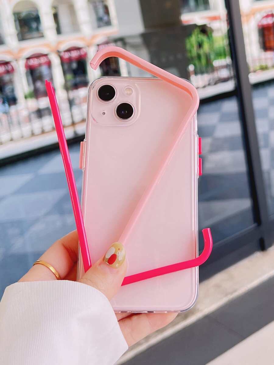 Funda de celular transparente de color combinado marco en contraste - Multicolor - Ver 1