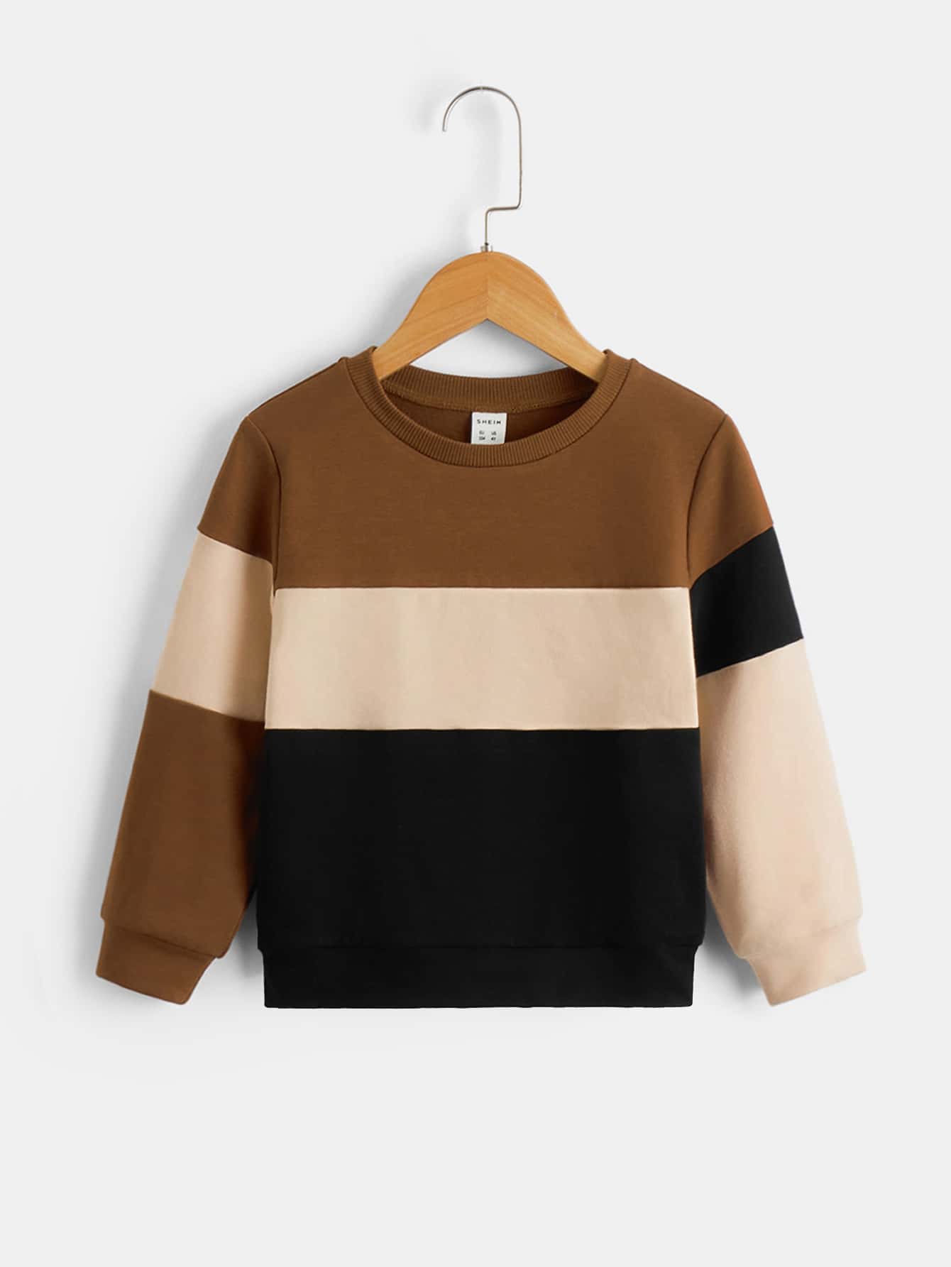 SHEIN Leap Crew Toddler Boys Colour Block Pullover - Multicolor - View 1