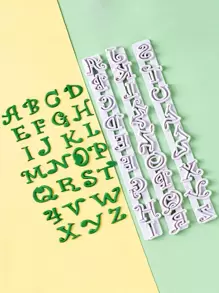 4pcs Alphabet Design Cookie Mold - White - View 1