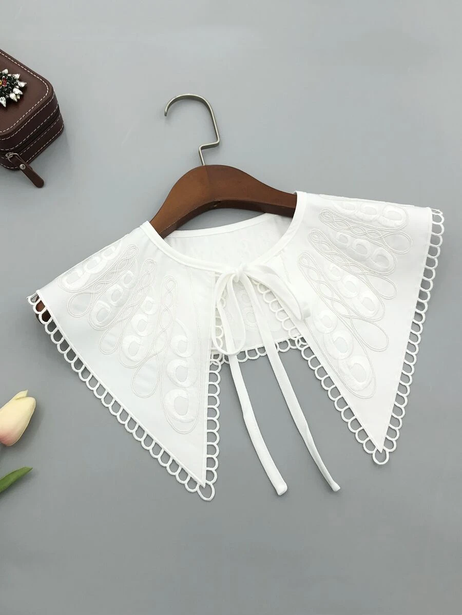 Cổ áo Dickey thêu - trắng - Xem 1