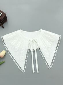 Cổ áo Dickey thêu - trắng - Xem 3