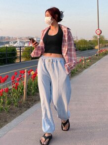 DAZY Rib Knit Crop Halter Top - Black - View 6