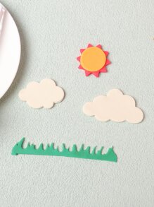 5 piezas Set molde de galleta sol & en forma de nube - Blanco - Ver 4